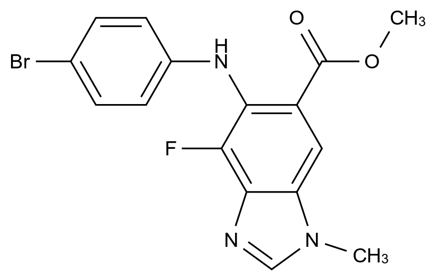 1000340-06-6_methyl 6-(4-bromoanilino)-7-fluoro-3-methylbenzimidazole-5-carboxylate